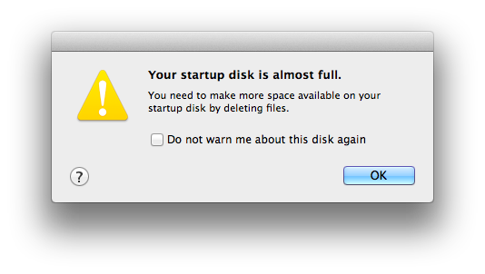 how to empty startup disk mac